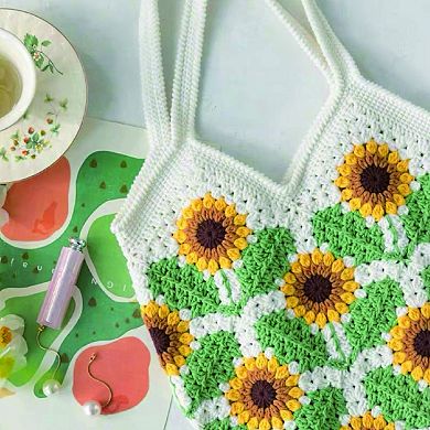 John Bead Sunflower Tote Bag Crochet DIY Kit