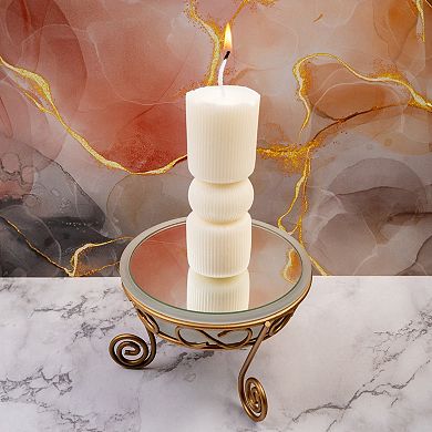 John Bead White Striped Cylinder Shape DIY Art Decorative Candle Making Kit