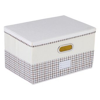 Storage Cube, Fabric Storage Bin with Handles for Shelves Closet, Plaid Collapsible Storage Basket