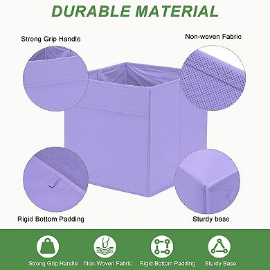 2Pcs Fabric Storage Bins, 11'' Foldable Cube Organizer Bins for Shelf Closet, Nursery Home, Bedroom