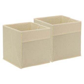 2 pc Fabric Storage Bins, 11'' Foldable Cube Organizer Bins for Shelf Closet, Nursery Home, Bedroom