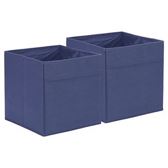 2 pc Fabric Storage Bins, 11'' Foldable Cube Organizer Bins for Shelf Closet, Nursery Home, Bedroom