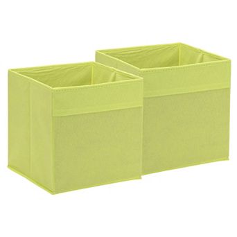 2 pc Fabric Storage Bins, 11'' Foldable Cube Organizer Bins for Shelf Closet, Nursery Home, Bedroom