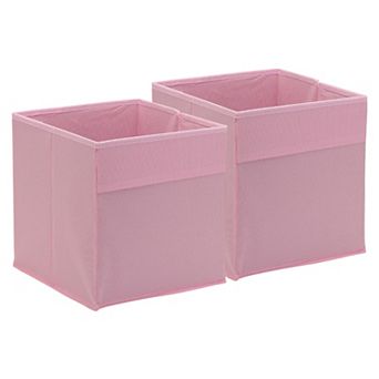 2 pc Fabric Storage Bins, 11'' Foldable Cube Organizer Bins for Shelf Closet, Nursery Home, Bedroom