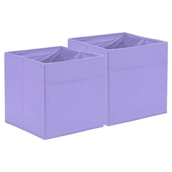 2 pc Fabric Storage Bins, 11'' Foldable Cube Organizer Bins for Shelf Closet, Nursery Home, Bedroom