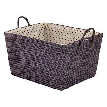 1 pc Woven Storage Basket Shelf Closet Storage Bin for Blankets Organizer Bin with Handles for Home