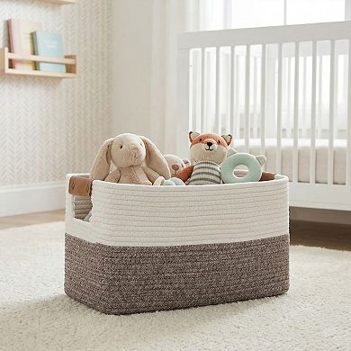 1 Pcs Woven Storage Basket Large Shelf Closet Storage Bin for Blankets Organizer Bin with Handles