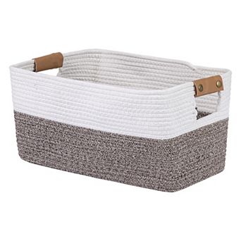 1 pc Woven Storage Basket Large Shelf Closet Storage Bin for Blankets Organizer Bin with Handles