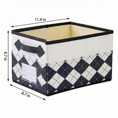 Storage Cube Printed Fabric Collapsible Storage Basket with Handle for Organizing Clothes Books