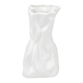 Geometric Flower Vase for Modern Home Decor Unbreakable Plastic Vase 4.3"Lx3.2"Wx7.9"H