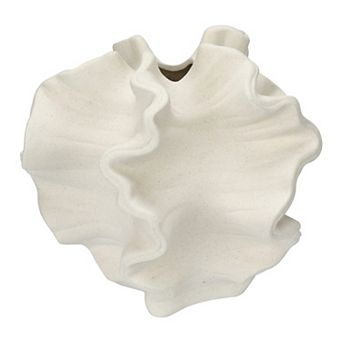 Modern Round Ceramic Vase for Decor Aesthetic Ribbed Sphere Vase for Single Stem 6.7"Lx6.7"Wx6.7"H