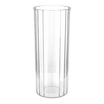 Acrylic Cylinder Flower Vase Clear Tall Unbreakable Plastic Vase for Centerpieces 3.9"Lx3.9"Lx9.8"H