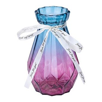 Modern Glass Vase for Flowers Thickened Nordic Flower Vase Minimalist Vase 3.5"Lx3.5"Wx5.9"H