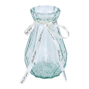 Modern Glass Vase for Flowers Thickened Nordic Flower Vase Minimalist Vase 3.5"Lx3.5"Wx5.9"H