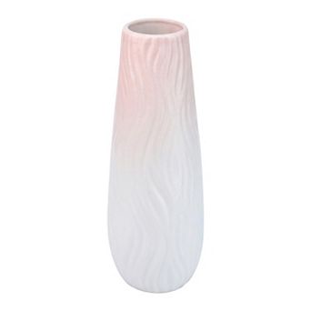 Modern Tall Ceramic Vase for Home Decor Pleated Geometric Decorative Flower Vases 3.7"Lx3.7"Wx9.8"H