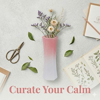 Modern Tall Ceramic Vase Slim Matte Decorative Flower Vases for Centerpieces 3.0"Lx3.0"Wx9.6"H