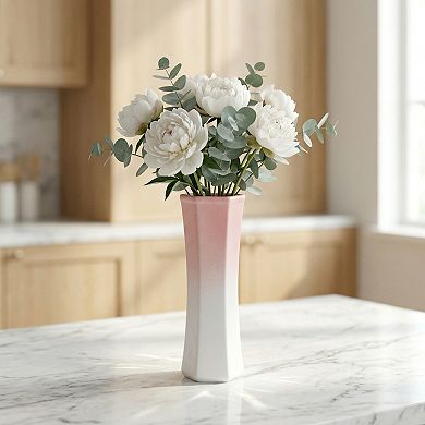 Modern Tall Ceramic Vase Slim Matte Decorative Flower Vases for Centerpieces 3.0"Lx3.0"Wx9.6"H