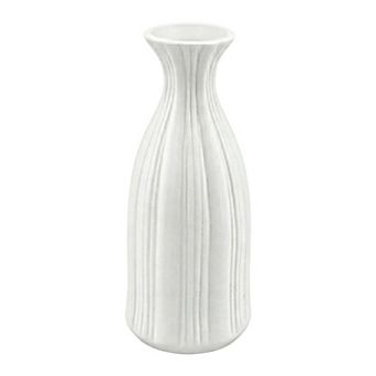 Modern Slim Ceramic Bud Vase Small Skinny Decorative Flower Vases for Single Stem 2.4"Lx2.4"Wx7.1"H