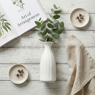 Modern Slim Ceramic Bud Vase Small Skinny Decorative Flower Vases for Single Stem 2.4"Lx2.4"Wx7.1"H