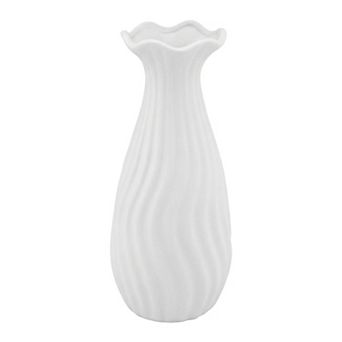 Modern Slim Ceramic Bud Vase Small Skinny Decorative Flower Vases for Single Stem 2.2"Lx2.2"Wx6.9"H