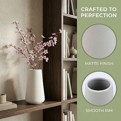 Ceramic Bud Vase Set, Small Decorative Flower Vases for Home Decor 3.4"Lx3.4"Wx5.9"H