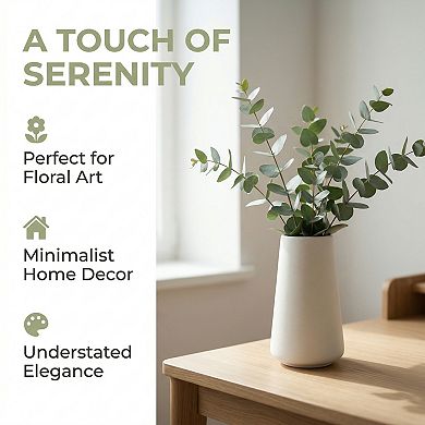 Ceramic Bud Vase Set, Small Decorative Flower Vases for Home Decor 3.4"Lx3.4"Wx5.9"H