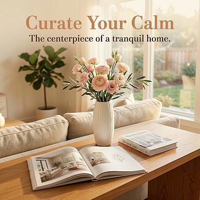 Modern Slim Ceramic Bud Vase Small Skinny Decorative Flower Vases for Single Stem 2"Lx2"Wx7.7"H