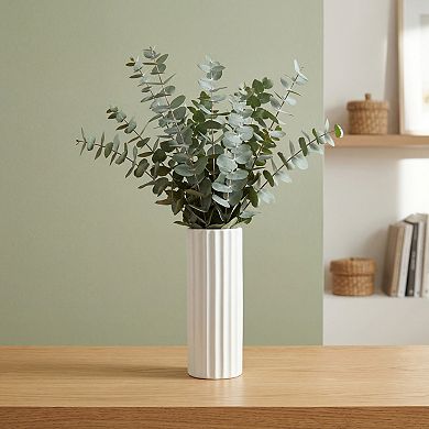 Modern Slim Ceramic Bud Vase Small Skinny Decorative Flower Vases for Single Stem 2.8"Lx2.8"Wx7.1"H