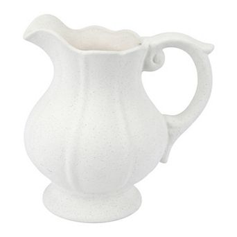 Large Ceramic Square Vase Modern Geometric Flower Vase with Wide Mouth Cube Vase 6.9"Lx6.9"Wx6.9"H