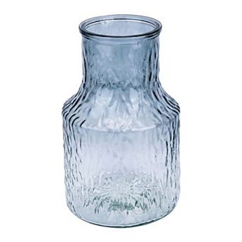Large Glass Vase for Flowers Wide Mouth Thickened Geometric Cylinder Vase for Home 5.3"Lx5.3"Wx8.3"H