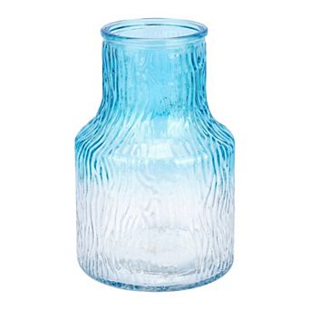 Large Glass Vase for Flowers Wide Mouth Thickened Geometric Cylinder Vase for Home 5.3"Lx5.3"Wx8.3"H