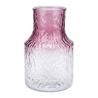 Large Glass Vase for Flowers Wide Mouth Thickened Geometric Cylinder Vase for Home 5.3"Lx5.3"Wx8.3"H