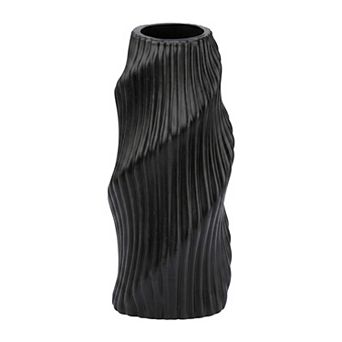 Geometric Flower Vase for Home Decor Unbreakable Plastic Vase with Ceramic Look 4.2"Lx4.2"Wx9.8"H