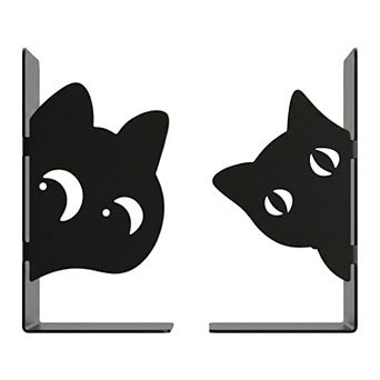 Decorative Cartoon Metal Bookends Book Ends for Unique Hollow-out Book Stopper 4.7"Lx6.7"Wx6.7"H