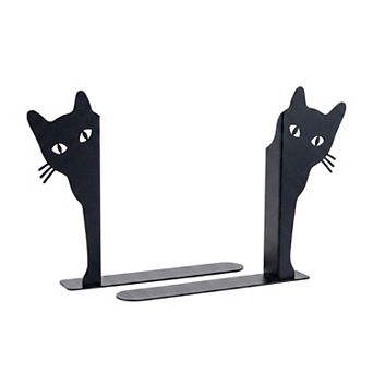 Decorative Cartoon Metal Bookends Book Ends for Unique Hollow-out Book Stopper 7.5"Lx1.2"Wx6.3"H