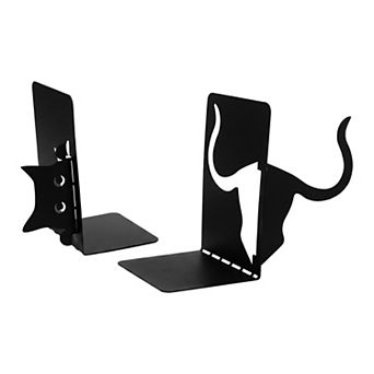 Decorative Cartoon Metal Bookends Book Ends for Unique Hollow-out Book Stopper 4.7"Lx3.6"Wx6.7"H