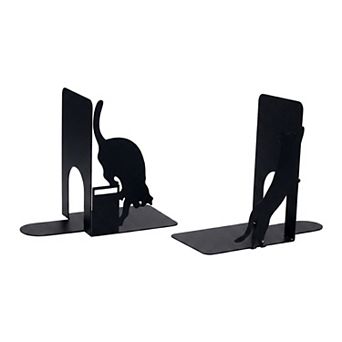 Decorative Cartoon Metal Bookends Book Ends for Unique Hollow-out Book Stopper 4.3"Lx3.1"Wx5.9"H