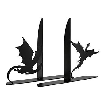 Decorative Metal Bookends Hollow Out Cartoon Book Ends with Non-Skid Base 6.9"Lx1.5"Wx8.3"H