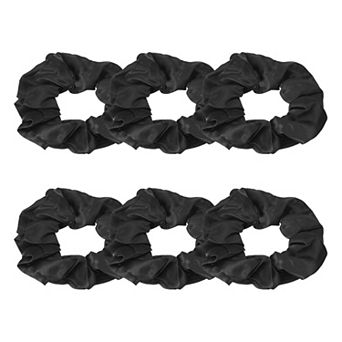 6 pc Satin Hair Scrunchies, Solid Hair Ties Soft Fabric Scrunchies Ponytail Holders for Women Girls