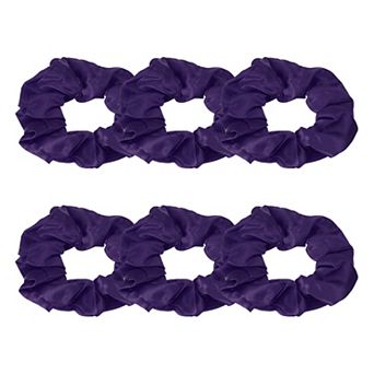 6 pc Satin Hair Scrunchies, Solid Hair Ties Soft Fabric Scrunchies Ponytail Holders for Women Girls