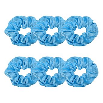 6 pc Satin Hair Scrunchies, Solid Hair Ties Soft Fabric Scrunchies Ponytail Holders for Women Girls
