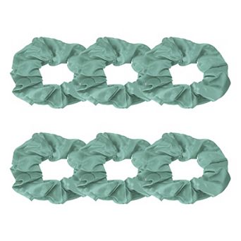 6 pc Satin Hair Scrunchies, Solid Hair Ties Soft Fabric Scrunchies Ponytail Holders for Women Girls