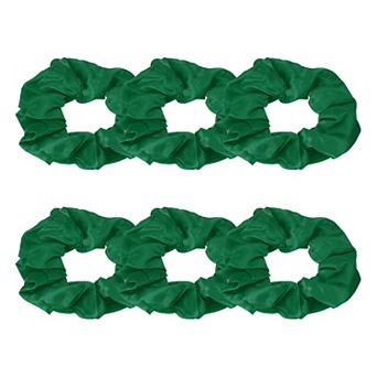 6 pc Satin Hair Scrunchies, Solid Hair Ties Soft Fabric Scrunchies Ponytail Holders for Women Girls