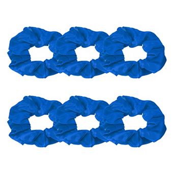 6 pc Satin Hair Scrunchies, Solid Hair Ties Soft Fabric Scrunchies Ponytail Holders for Women Girls