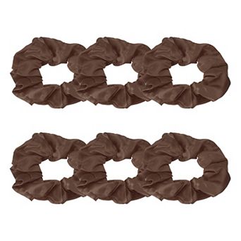 6 pc Satin Hair Scrunchies, Solid Hair Ties Soft Fabric Scrunchies Ponytail Holders for Women Girls