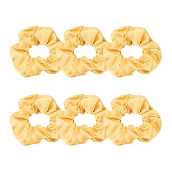 6 pc Satin Hair Scrunchies, Solid Hair Ties Soft Fabric Scrunchies Ponytail Holders for Women Girls