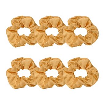 6 pc Satin Hair Scrunchies, Solid Hair Ties Soft Fabric Scrunchies Ponytail Holders for Women Girls