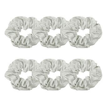 6 pc Satin Hair Scrunchies, Solid Hair Ties Soft Fabric Scrunchies Ponytail Holders for Women Girls