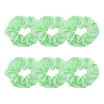 6 pc Satin Hair Scrunchies, Solid Hair Ties Soft Fabric Scrunchies Ponytail Holders for Women Girls