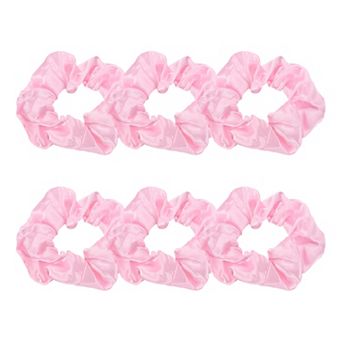 6 pc Satin Hair Scrunchies, Solid Hair Ties Soft Fabric Scrunchies Ponytail Holders for Women Girls
